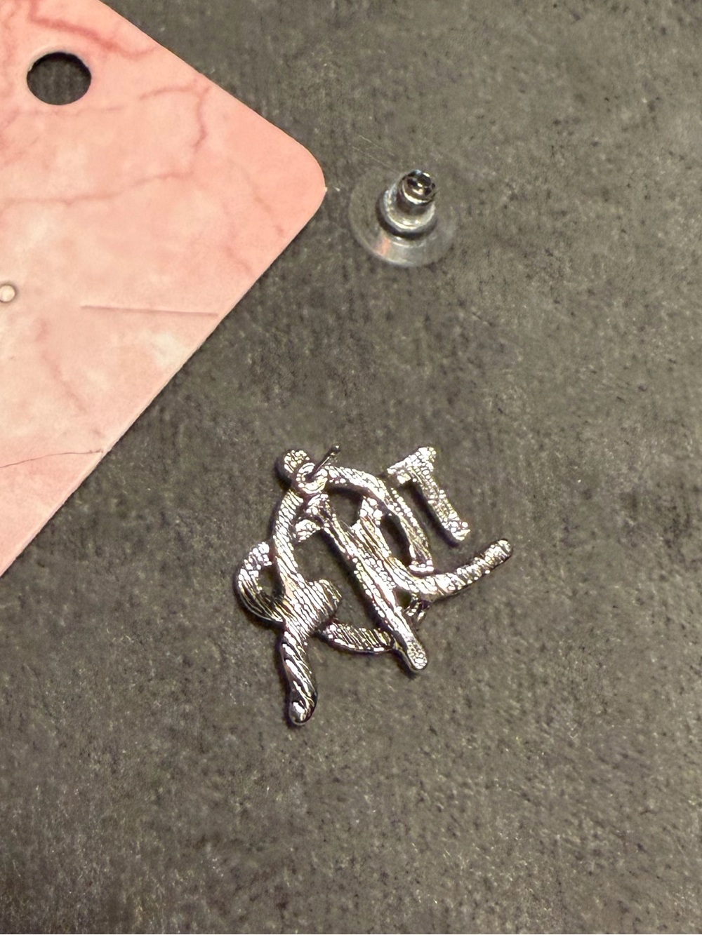 DIOR Script Logo Stud Earrings - Picture 7 of 9